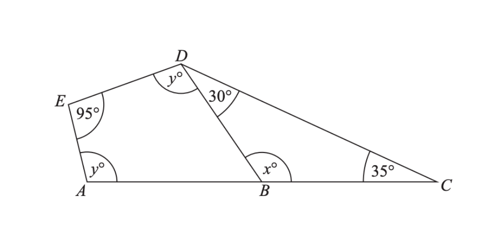 GCSE maths exam question about angles gcse foundation